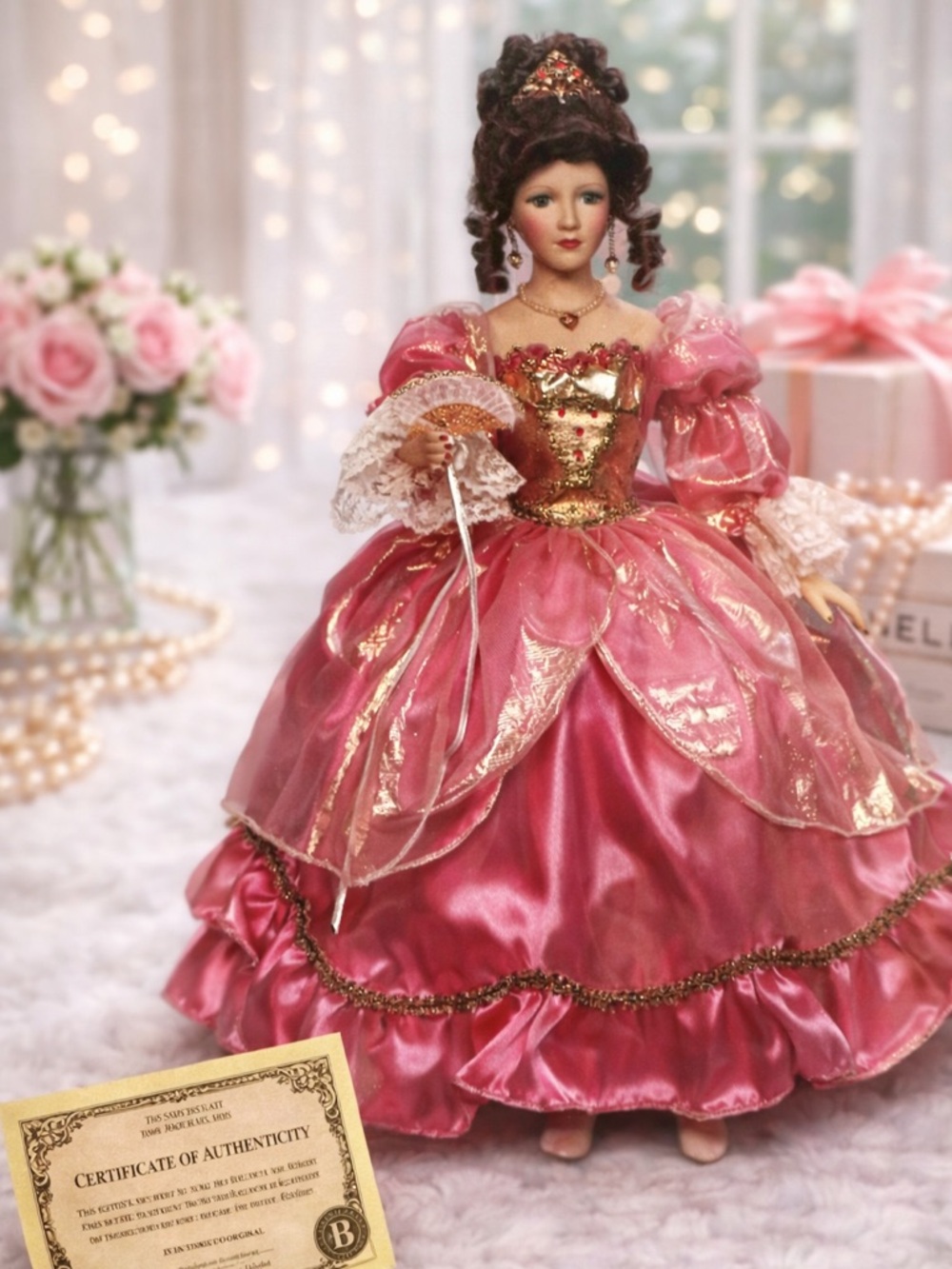 Paradise Galleries Cinderella Doll Vintage Porcelain Collector Doll w/ COA & BOX